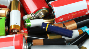 A mix of different types of batteries