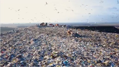 trash in an unregulated dumpsite