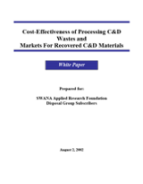 Cover - Cost Effectiveness of Processing C and D Waste