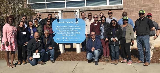 Colombian Study Tour group visiting the DeKalb County, Georgia, USA Landfill in 2019