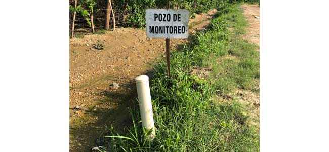 Landfill gas monitoring well and signage