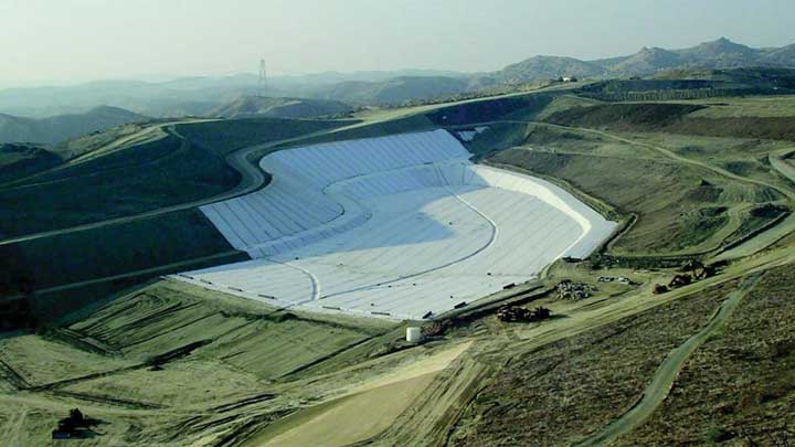 A well-groomed landfill aerial view