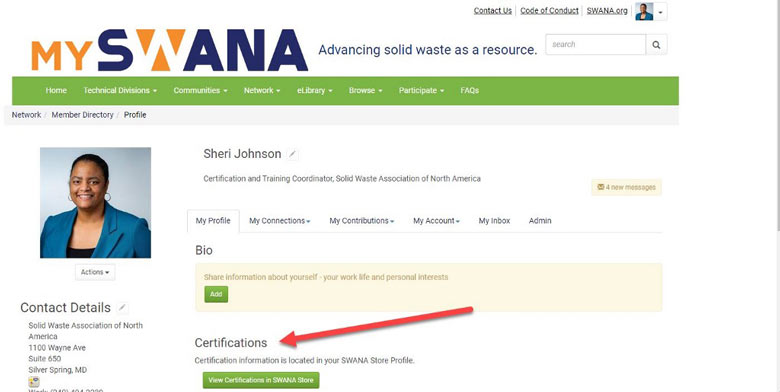 MySWANA Profile Certifications